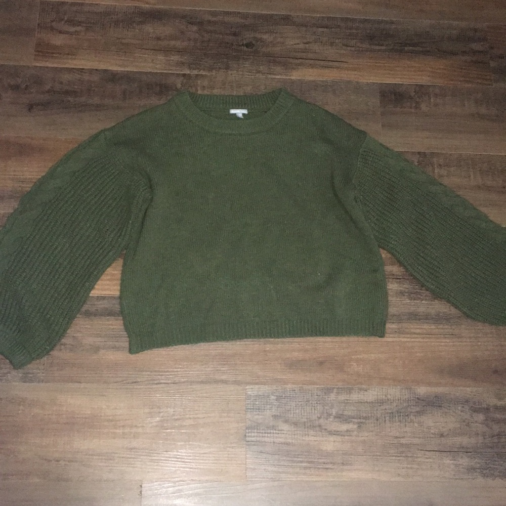 Charlotte Russe Dark green knitted crop sweater